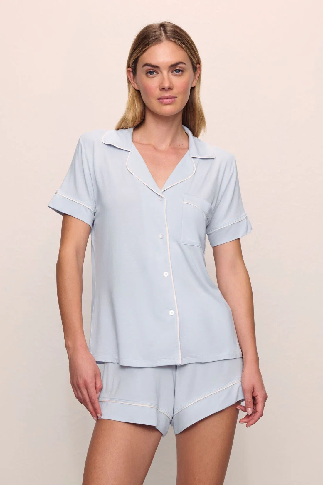 Gisele Relaxed Short Set Ice Blue/Ivory