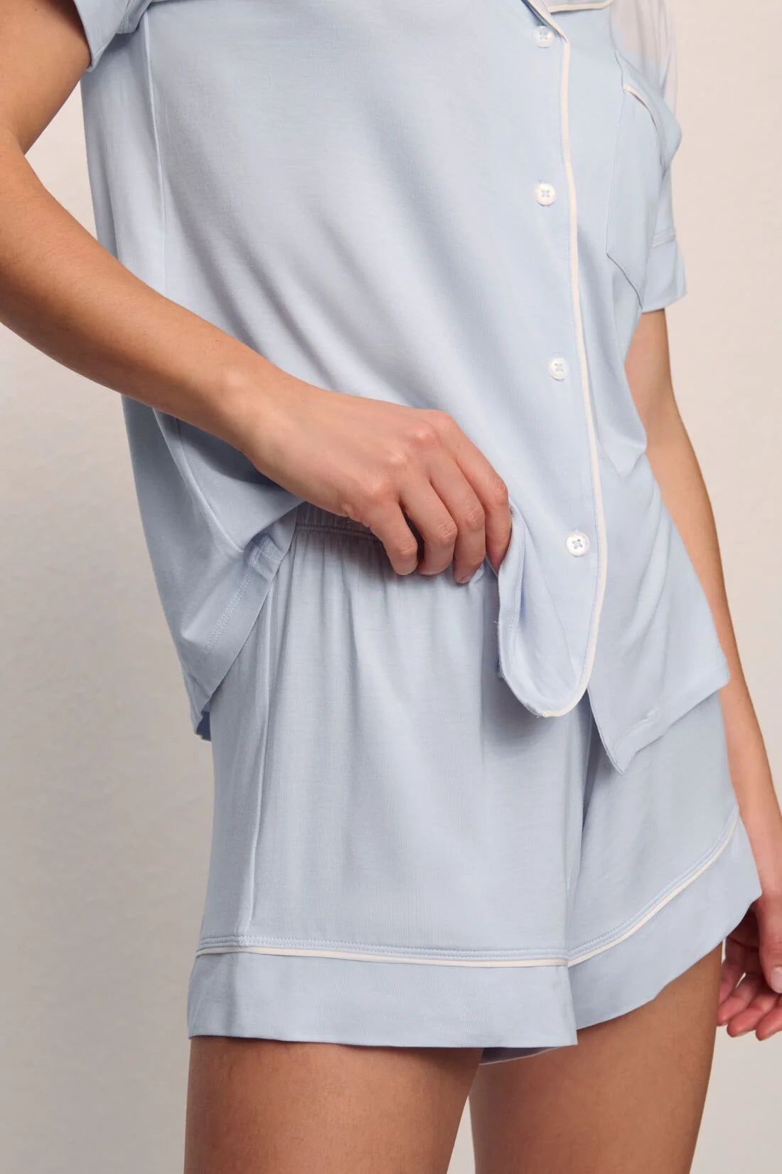 Gisele Relaxed Short Set Ice Blue/Ivory