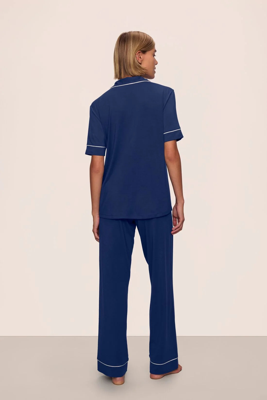 Gisele Short Sleeve Pant Set Navy/Ivory