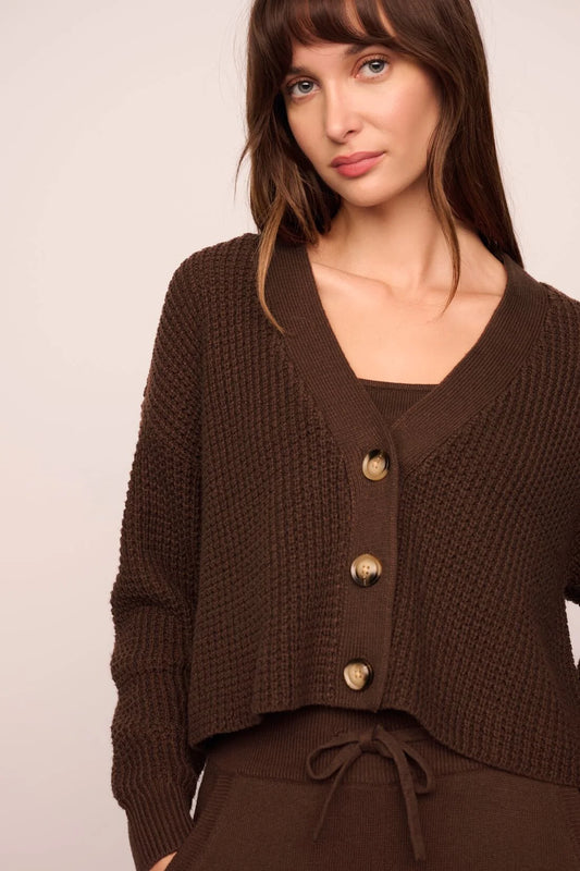 Cropped Cardi Sweater Chocolate