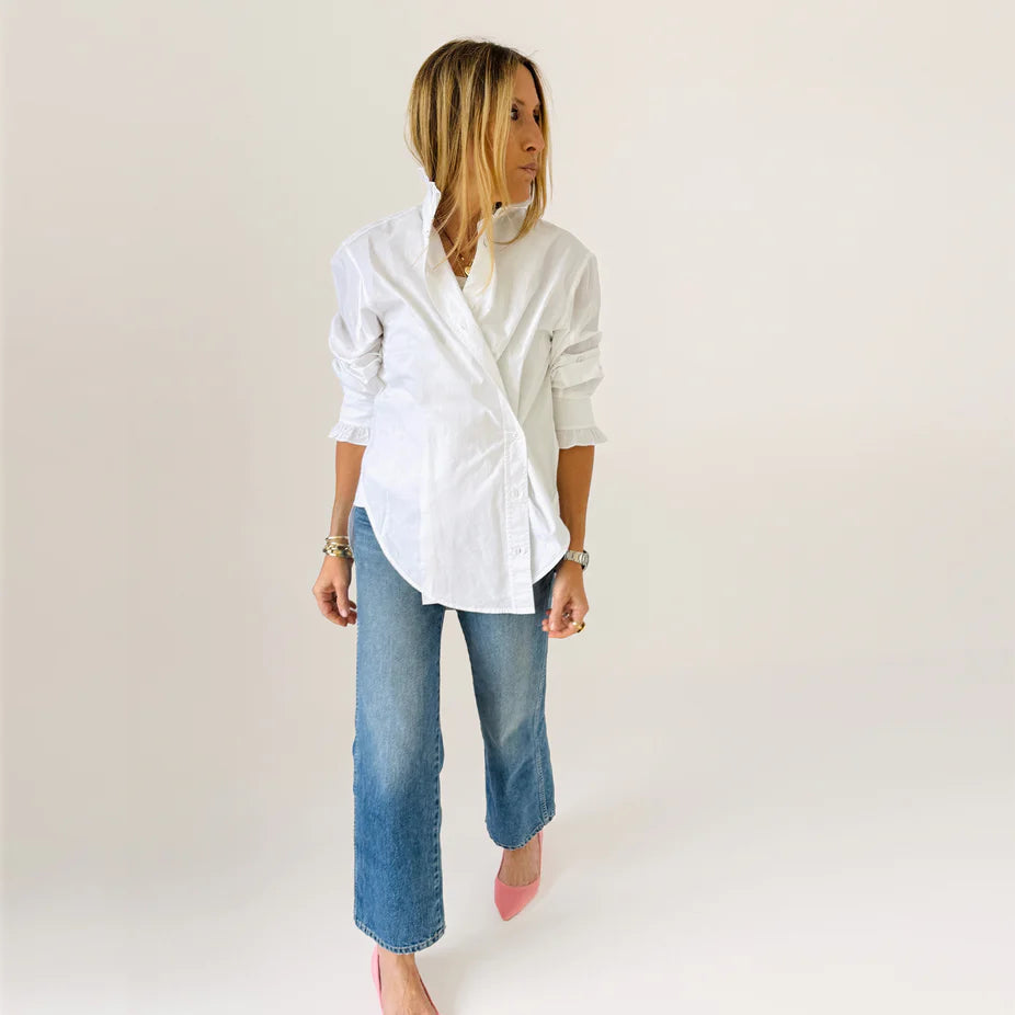 Mia Ruffle Shirt White