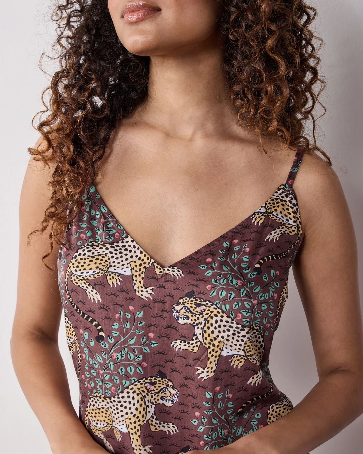 Bagheera Satin Nightie in Raisin