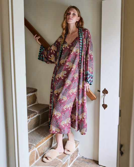 Bagheera Satin Nightie in Raisin