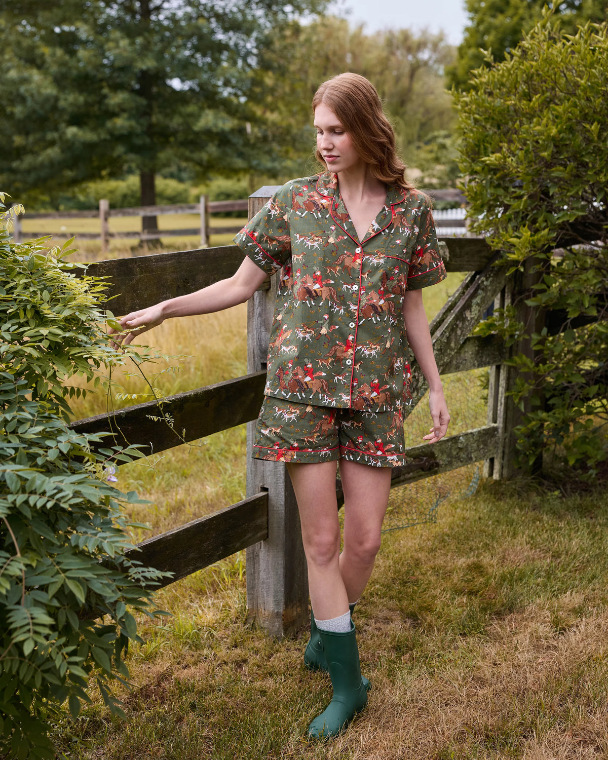 Short PJ Set in Fox Hunting