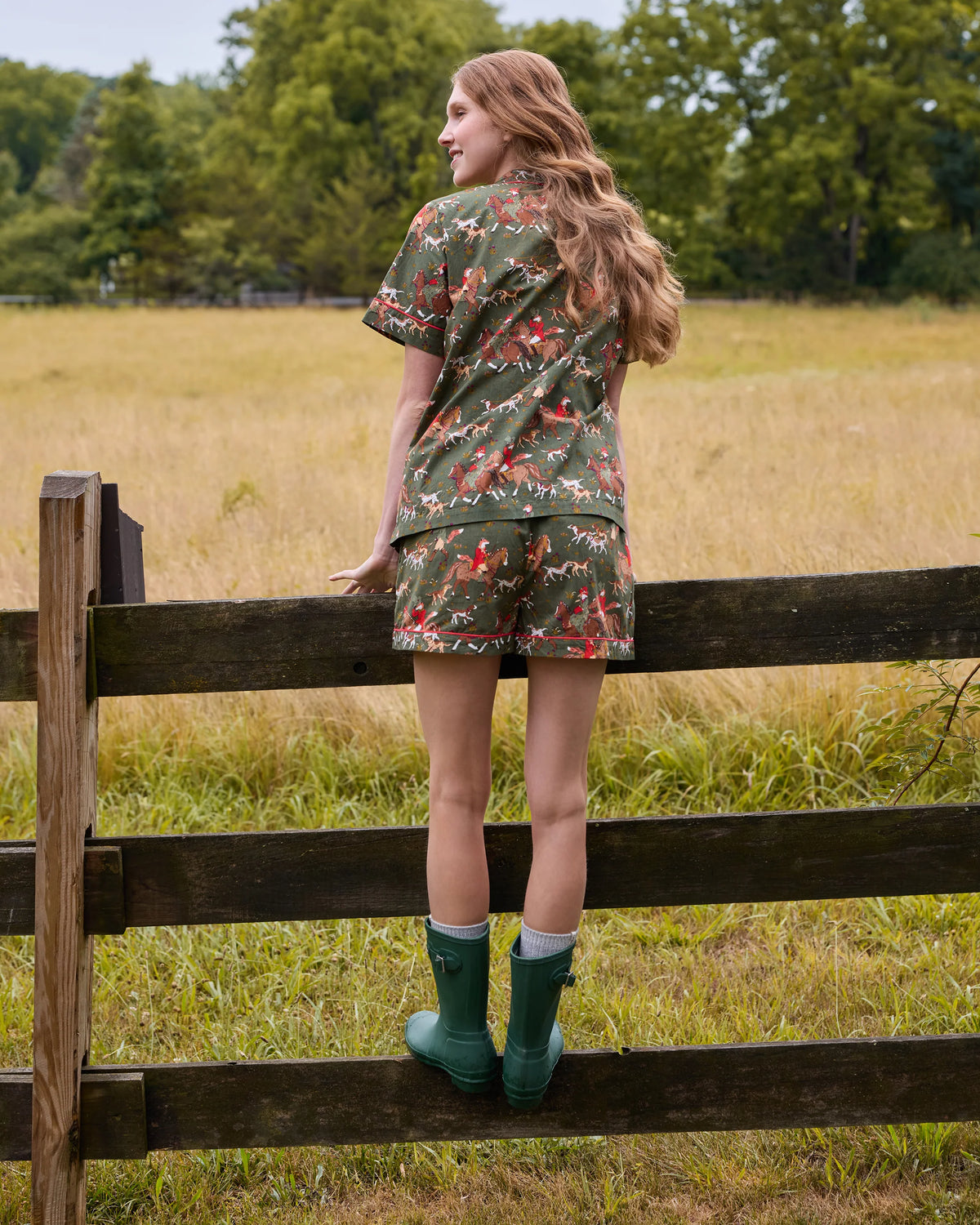 Short PJ Set in Fox Hunting
