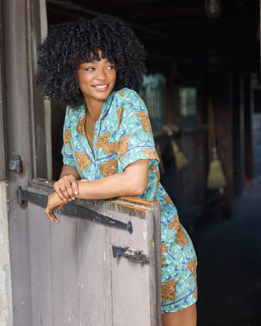 Short PJ Set in Highlands Cow