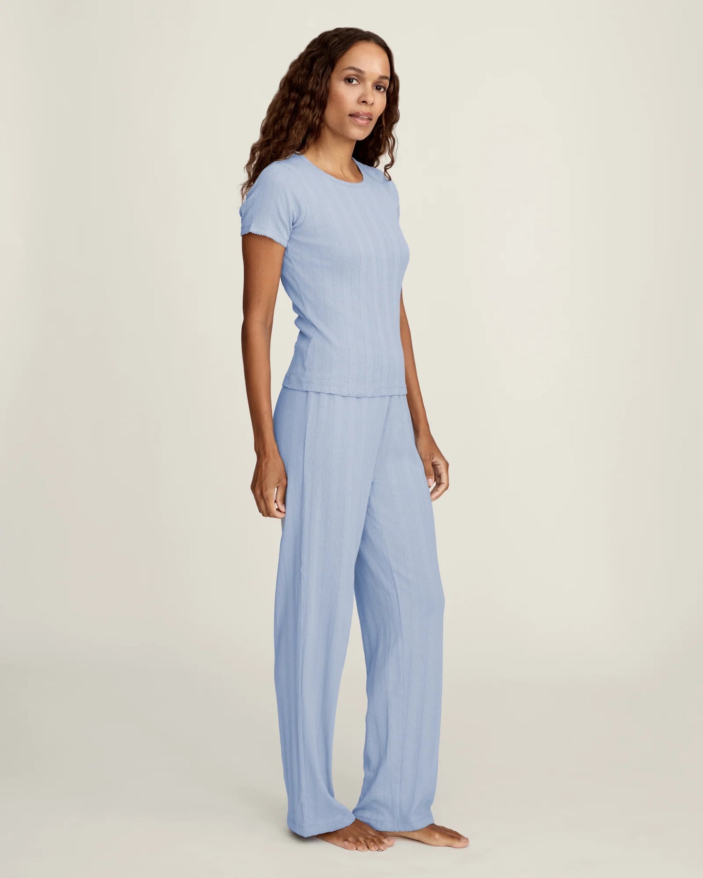 Pointelle T-Shirt Periwinkle