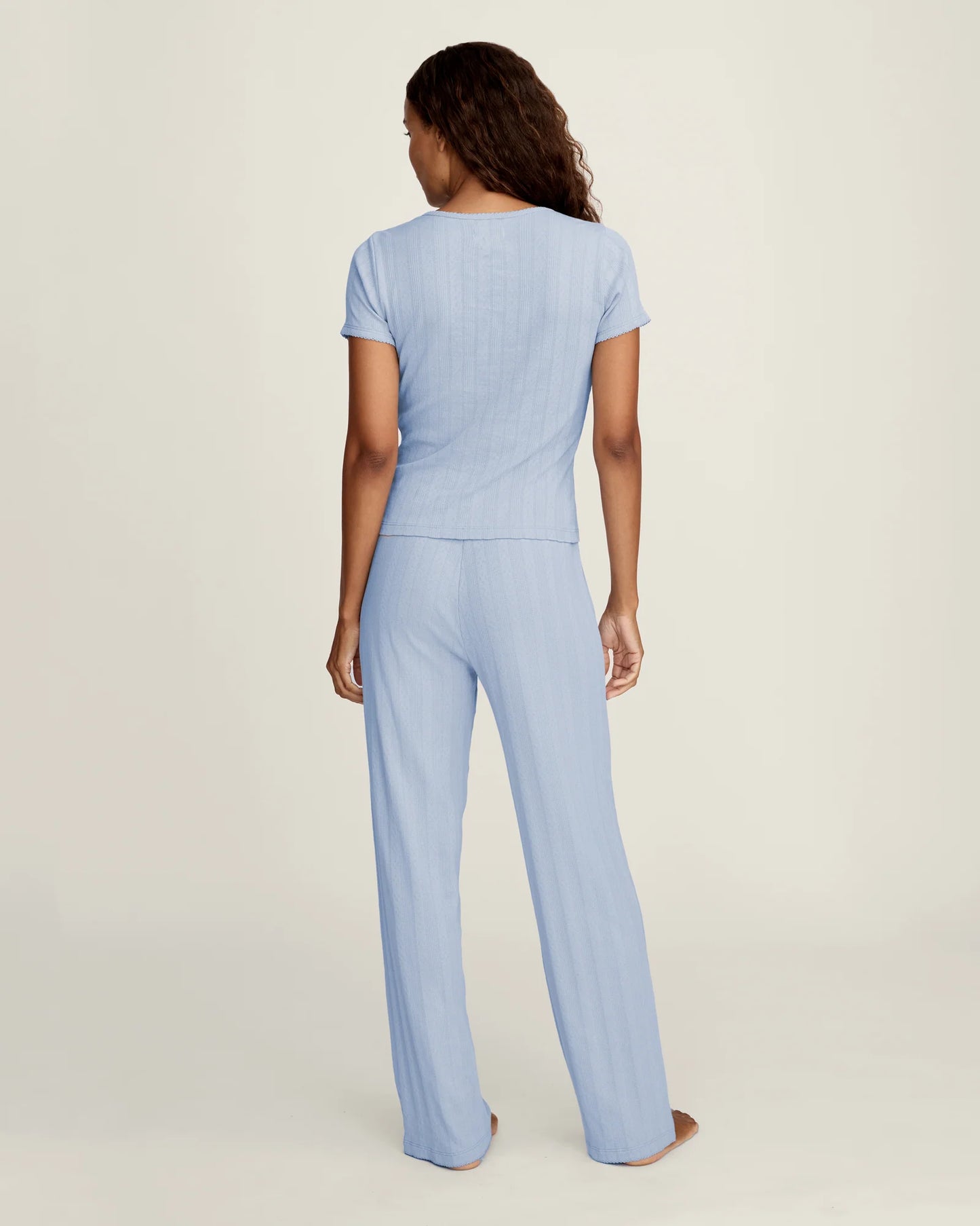 Pointelle T-Shirt Periwinkle