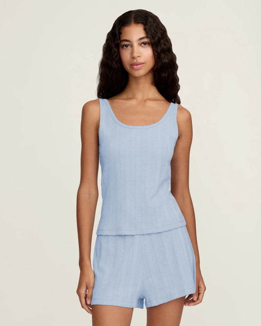 Pointelle Tank Periwinkle