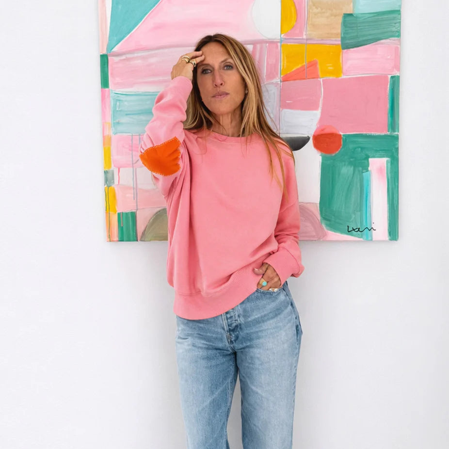 EX BF Patch Sweatshirt Palm Pink