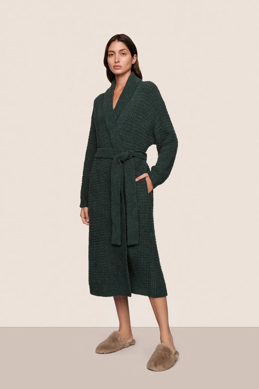Boucle Waffle Robe-Pine