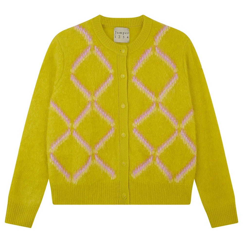 Graphic Argyle Cardigan