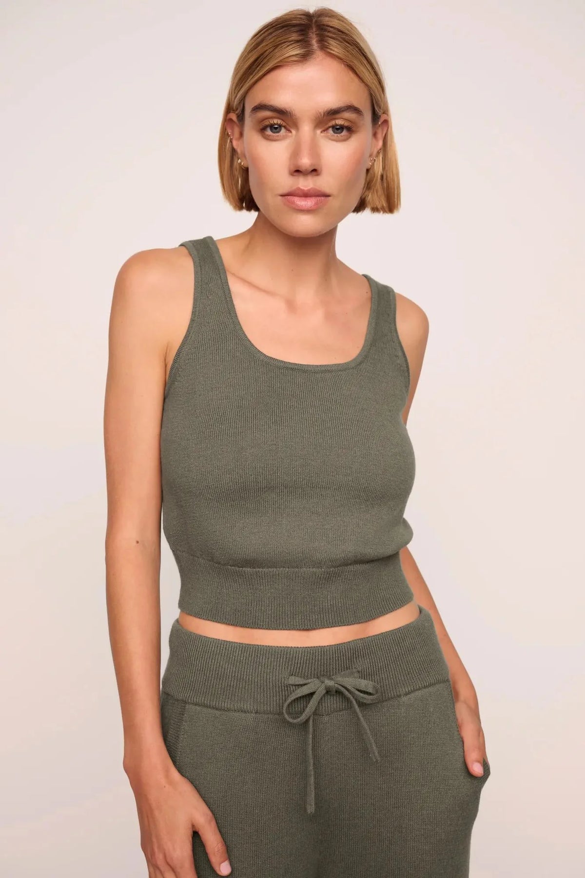 Sweater Crop Tank Smokey Olive