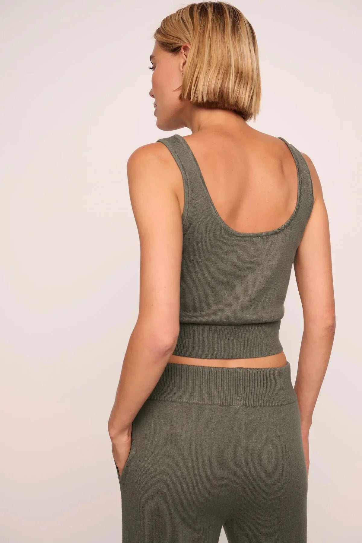 Sweater Crop Tank Smokey Olive