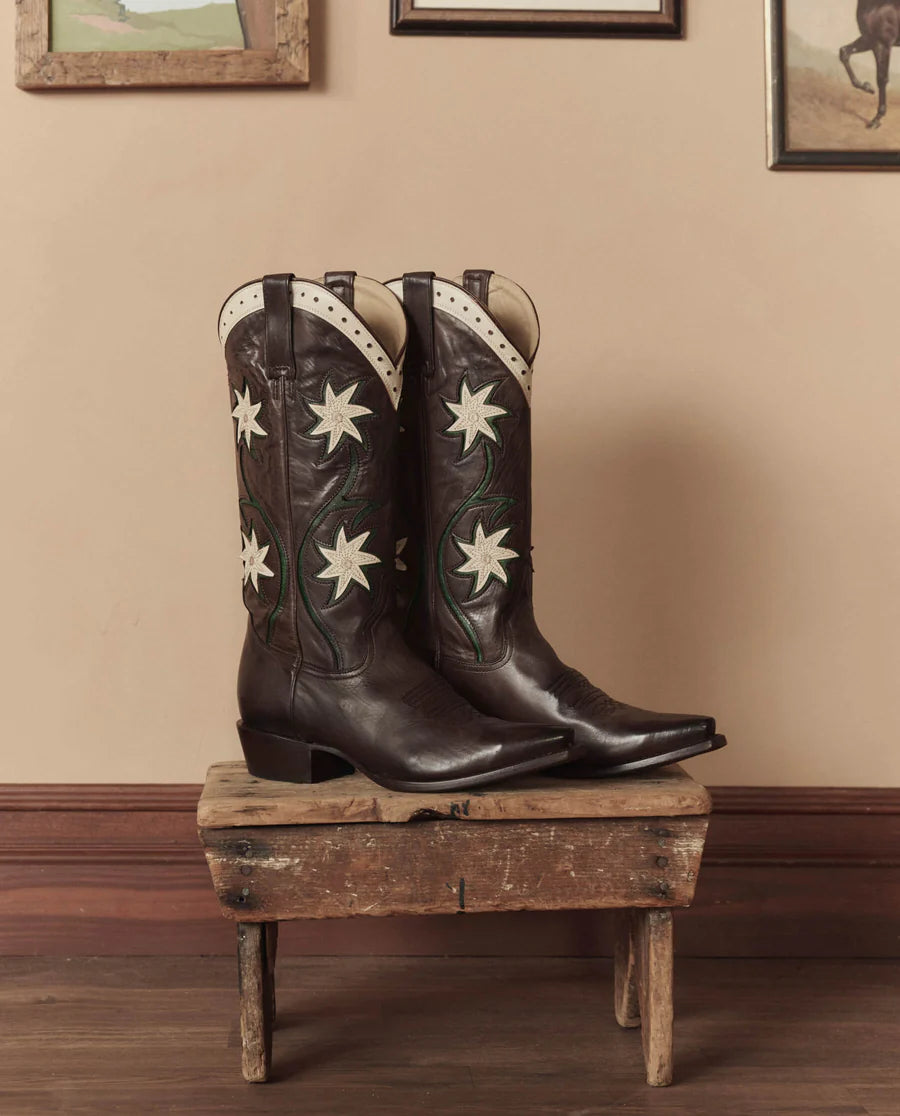 The Cowboy Boot Leather Floral