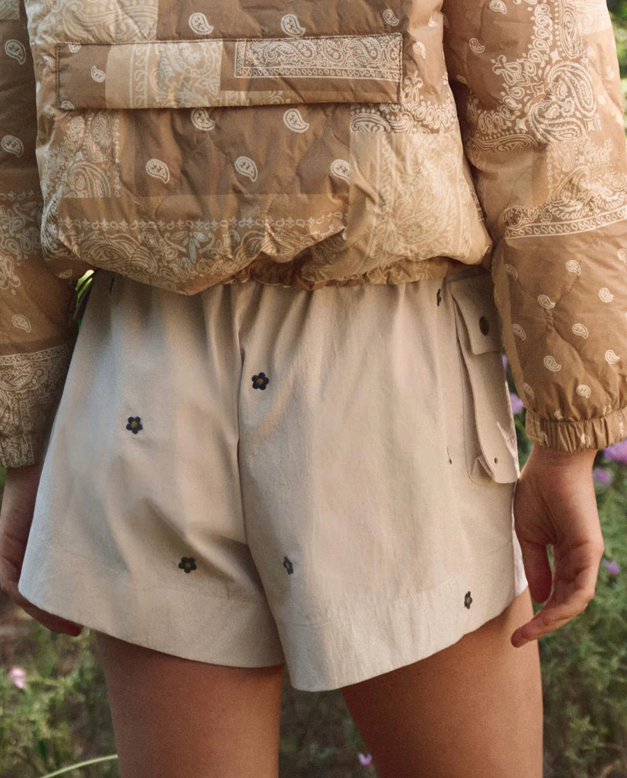The Embroidered Cargo Short Cream