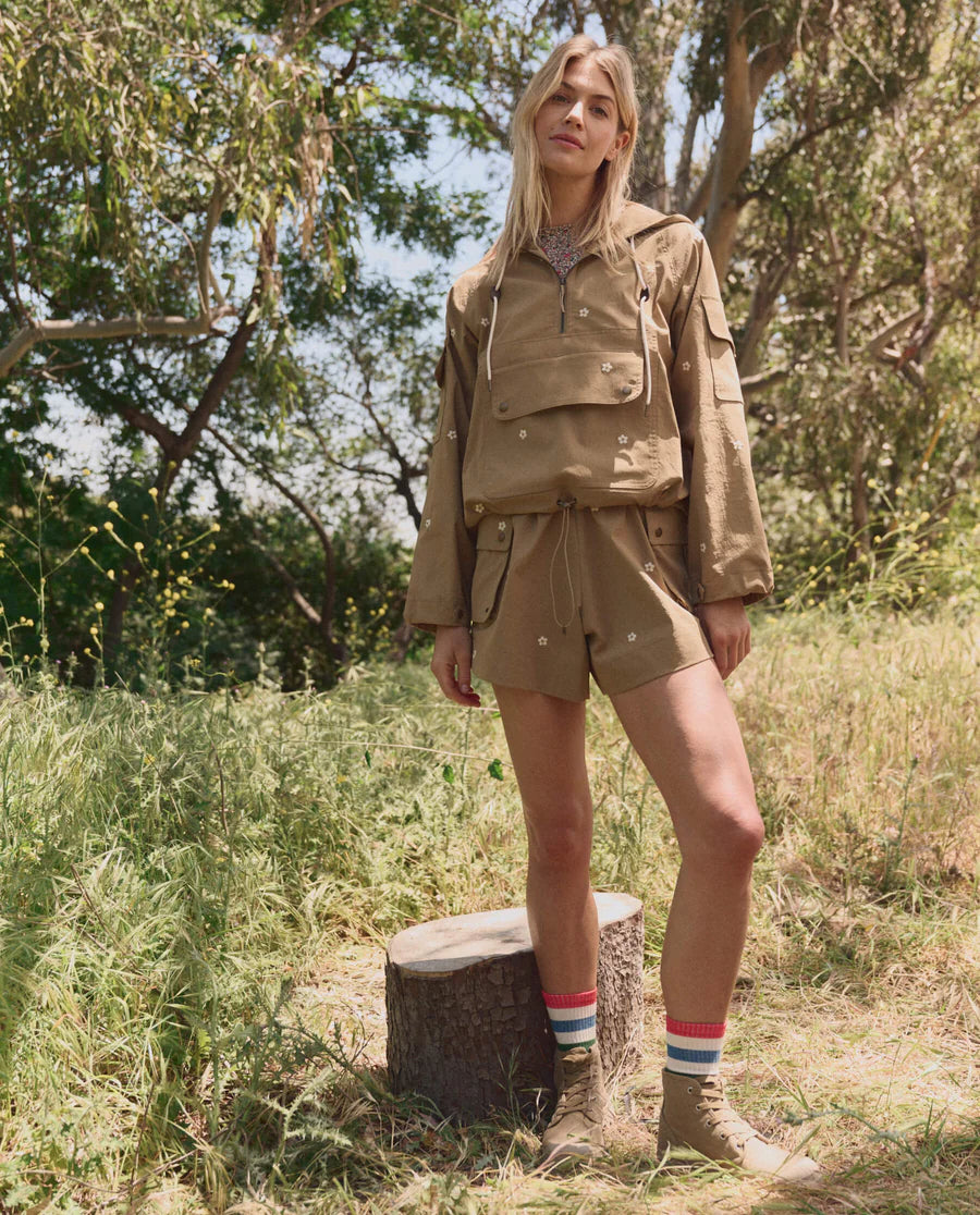 The Embroidered Cargo Short Khaki