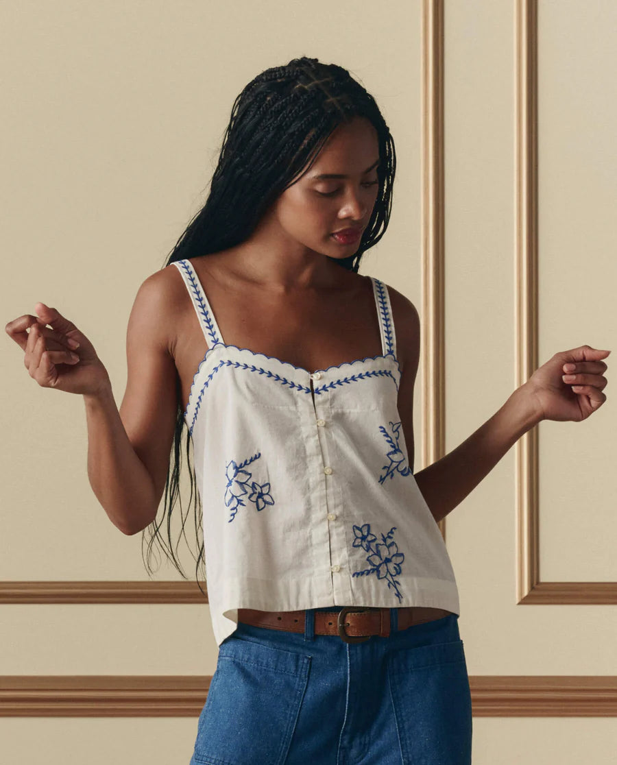The Weekend Shirt W Hanky Embroidery-Cream