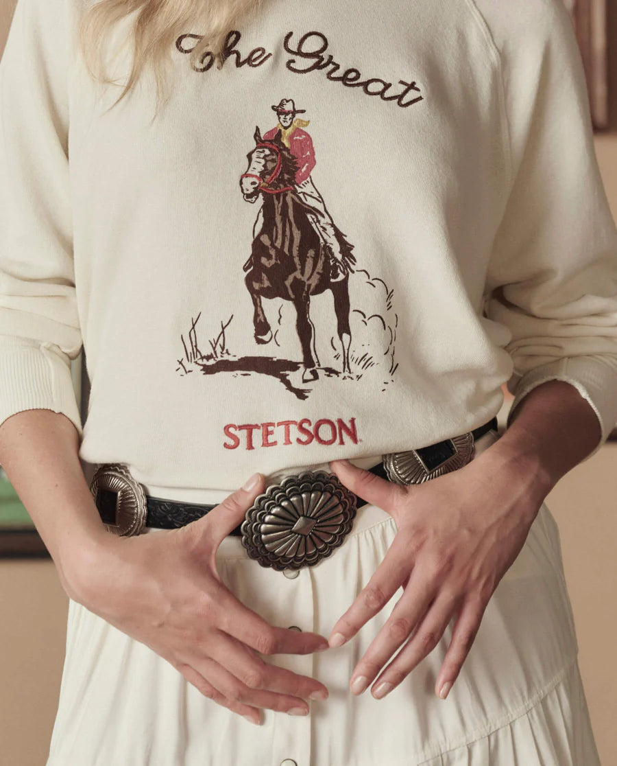 The Tooled Leather Concho Belt Black