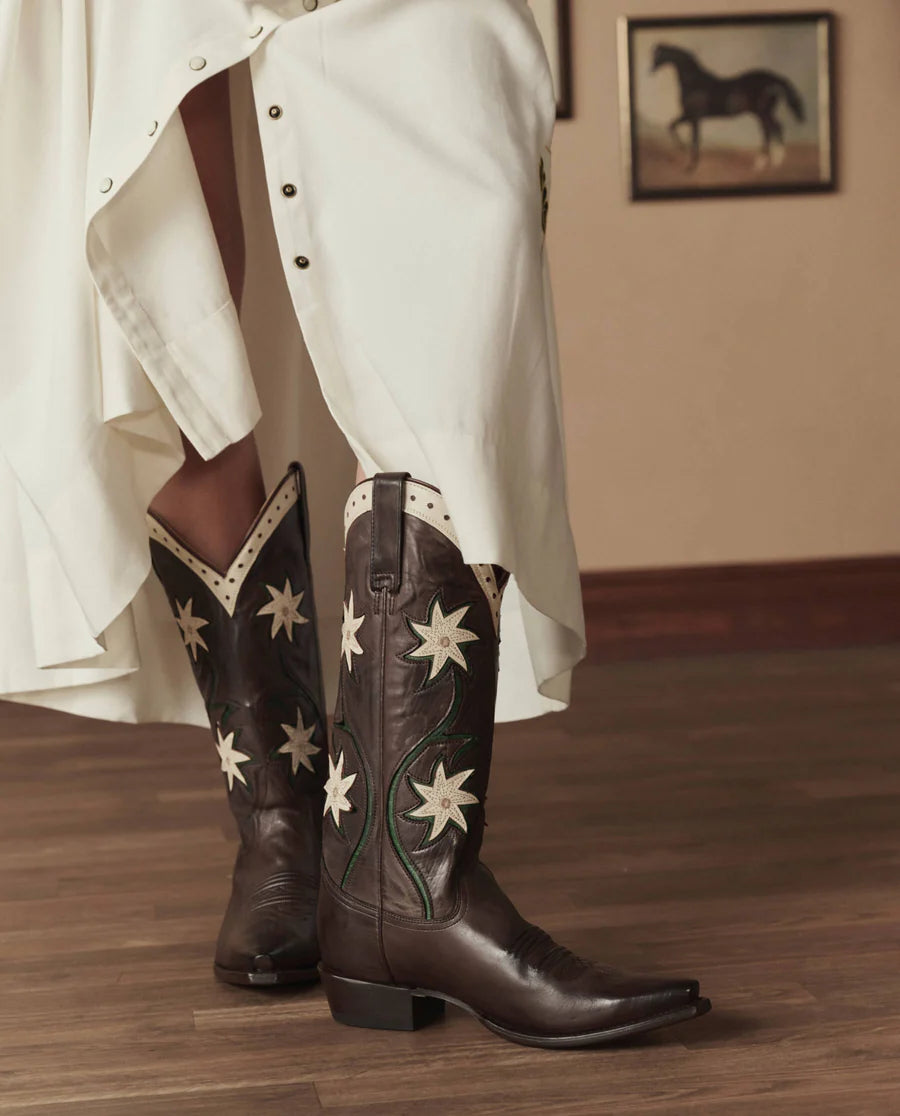 The Cowboy Boot Leather Floral