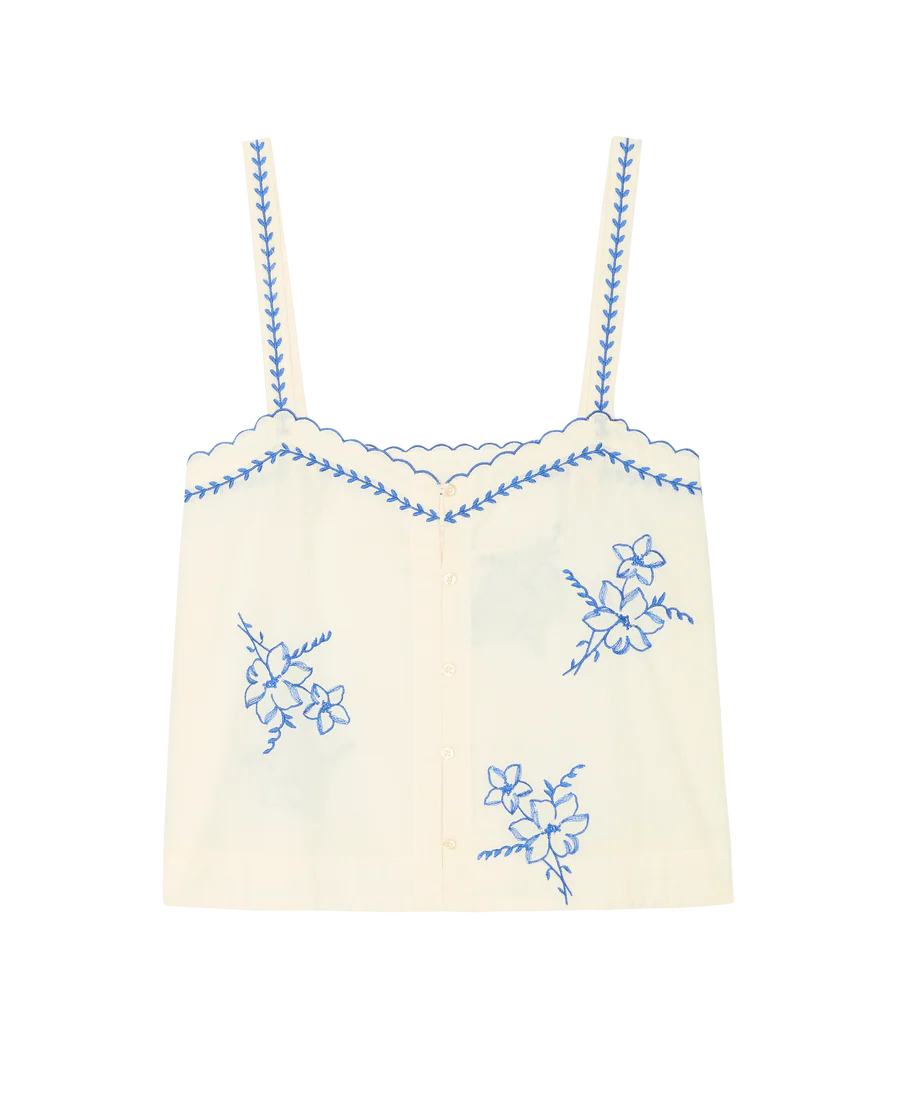 The Weekend Shirt W Hanky Embroidery-Cream
