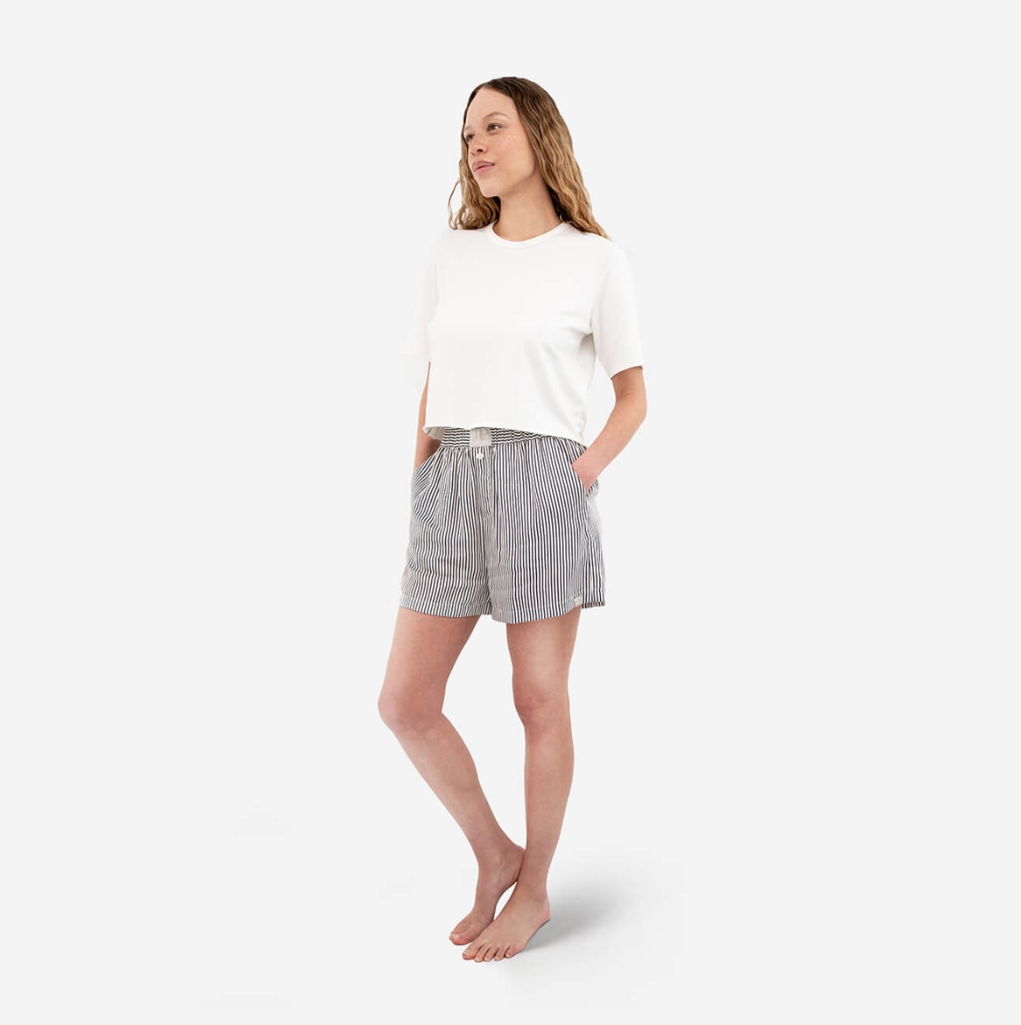 Silky Lyocell Striped Boxer Shorts