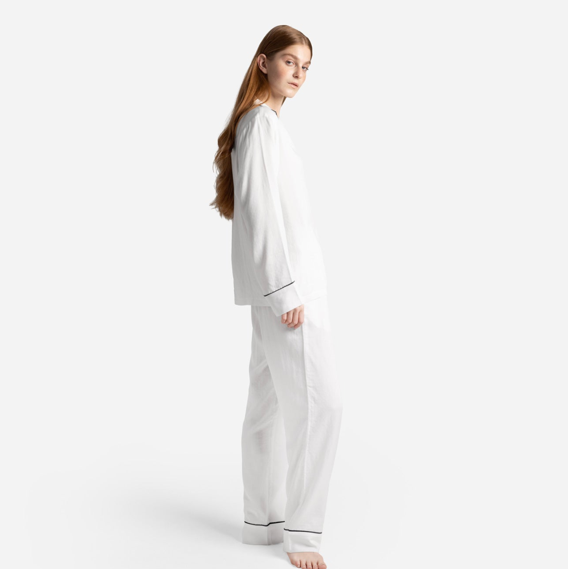 Woven Cotton Long PJ Set