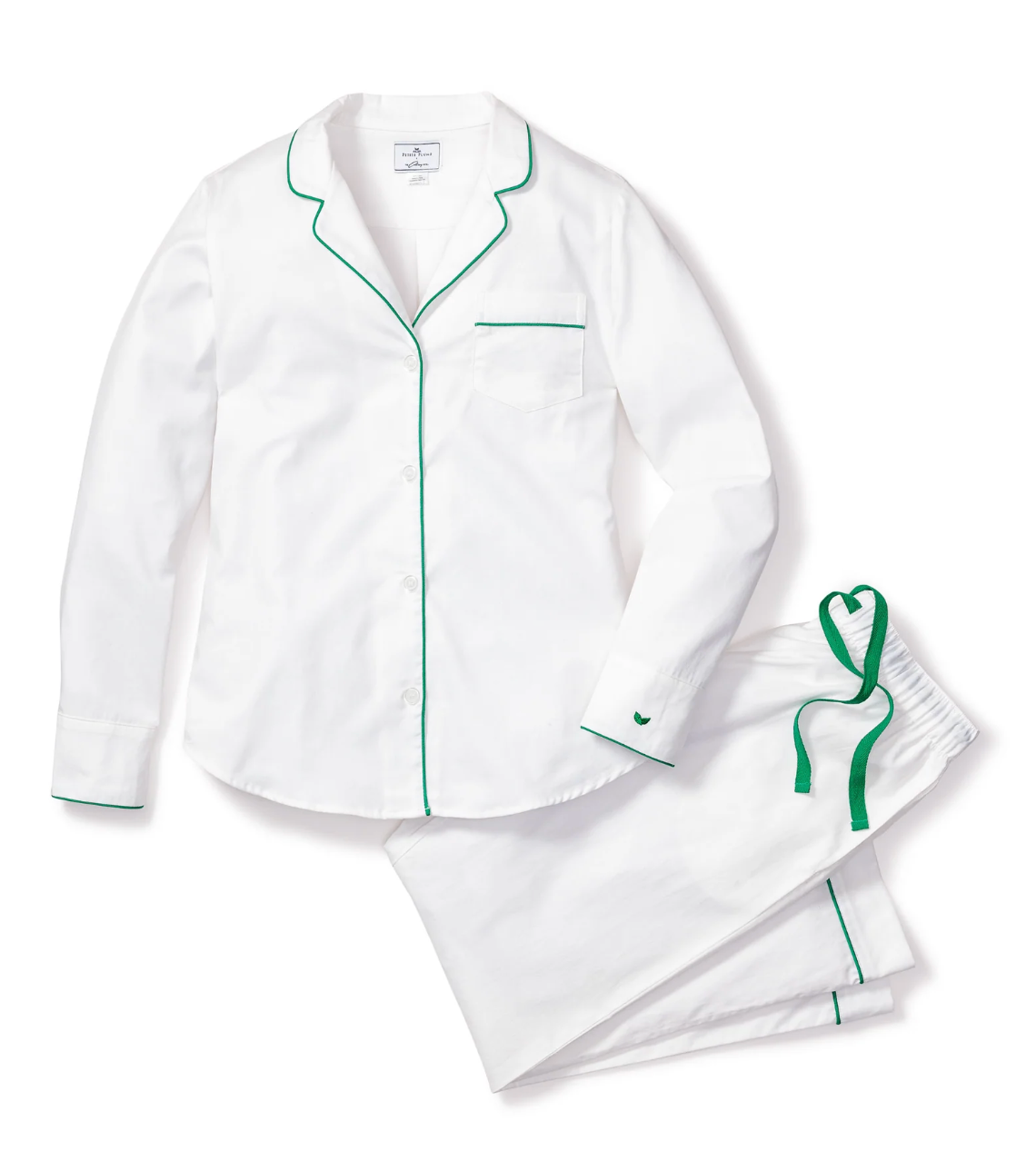 Twill PJ Set White/Green