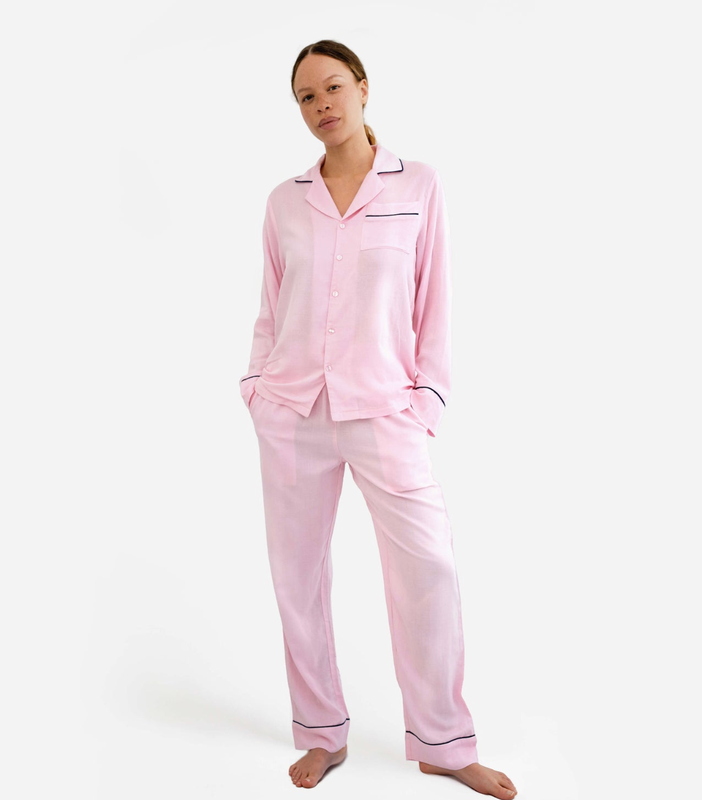Woven Cotton Long PJ Set