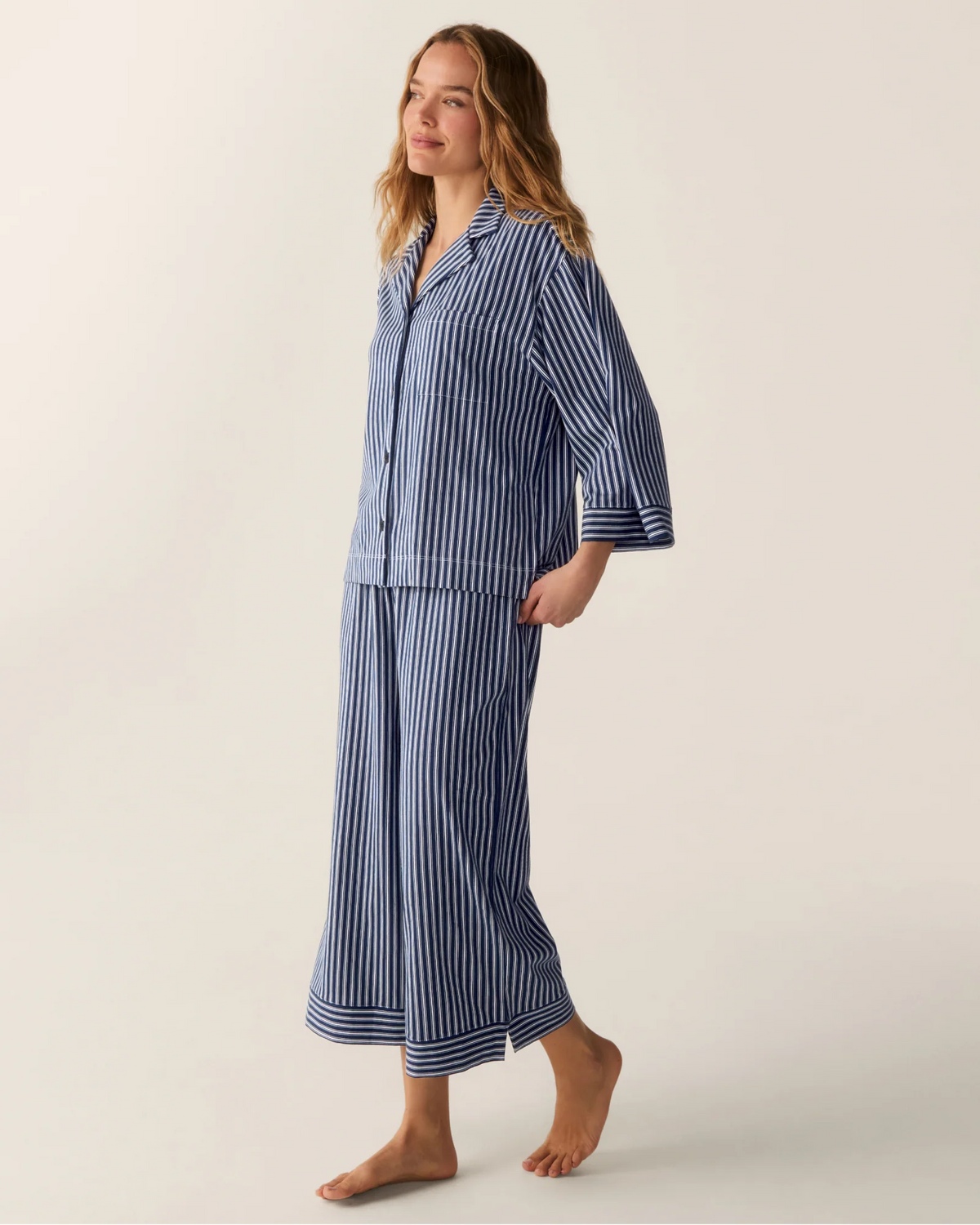 Olivia Wide Leg-Admiral Ticking