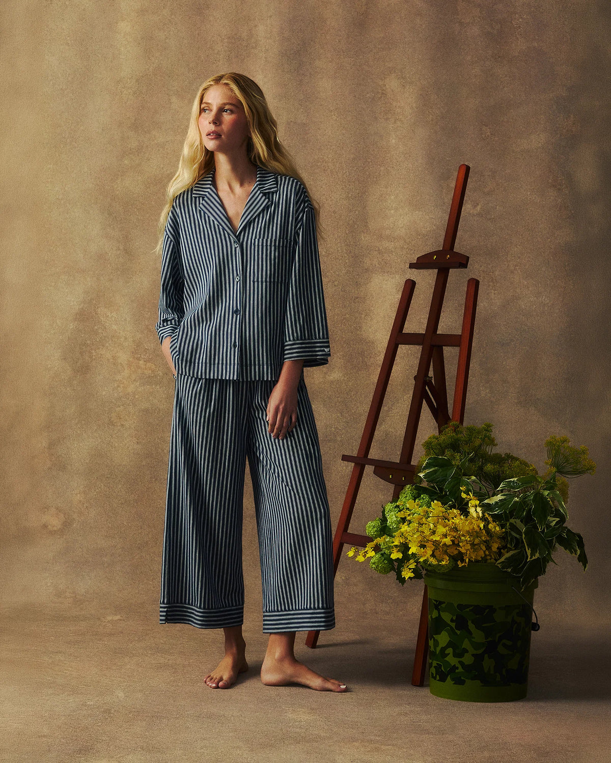 Olivia Wide Leg-Admiral Ticking