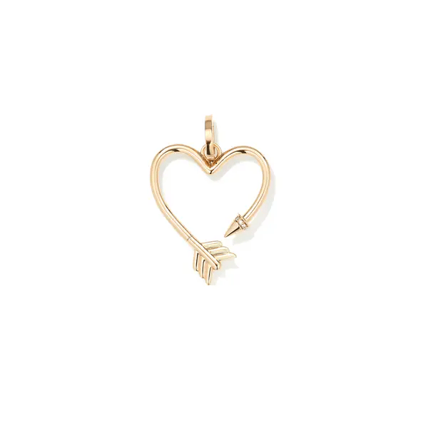 Diamond Arrow Heart Hinged Charm for Mini Beads