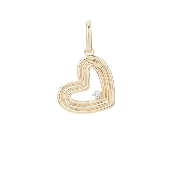 Groovy Diamond Heart Hinged Charm