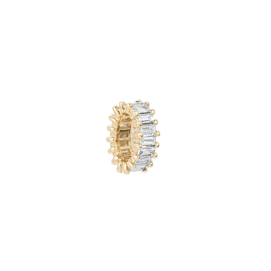 Diamond Prong Set Baguette Big Bead
