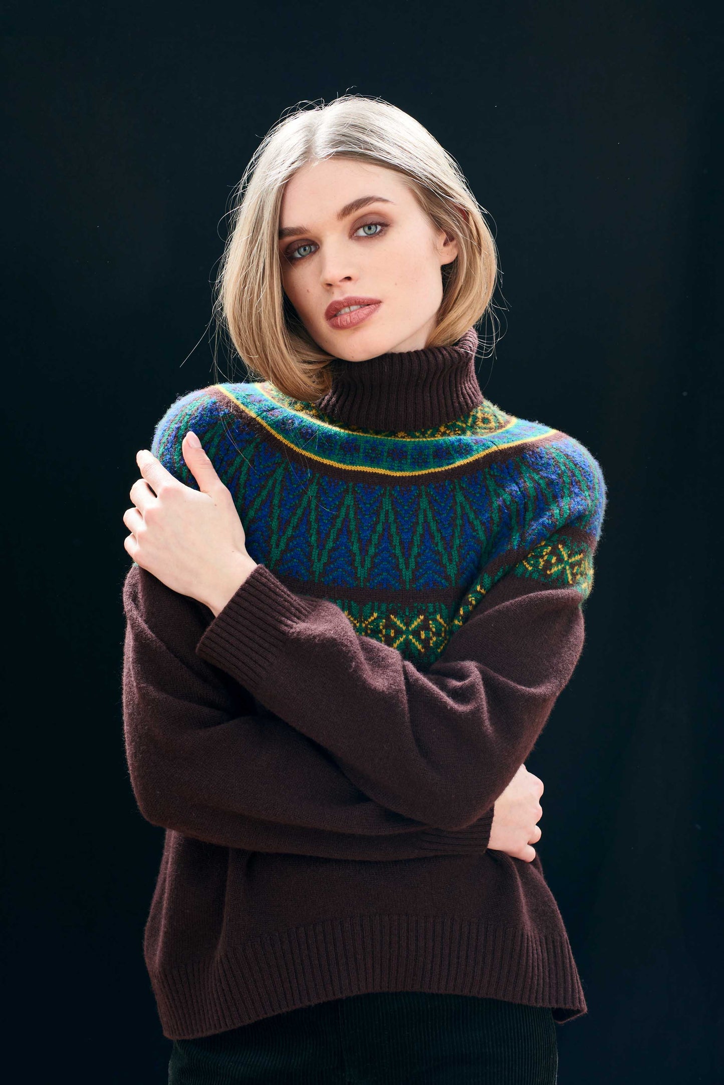 Fairisle Roll Collar