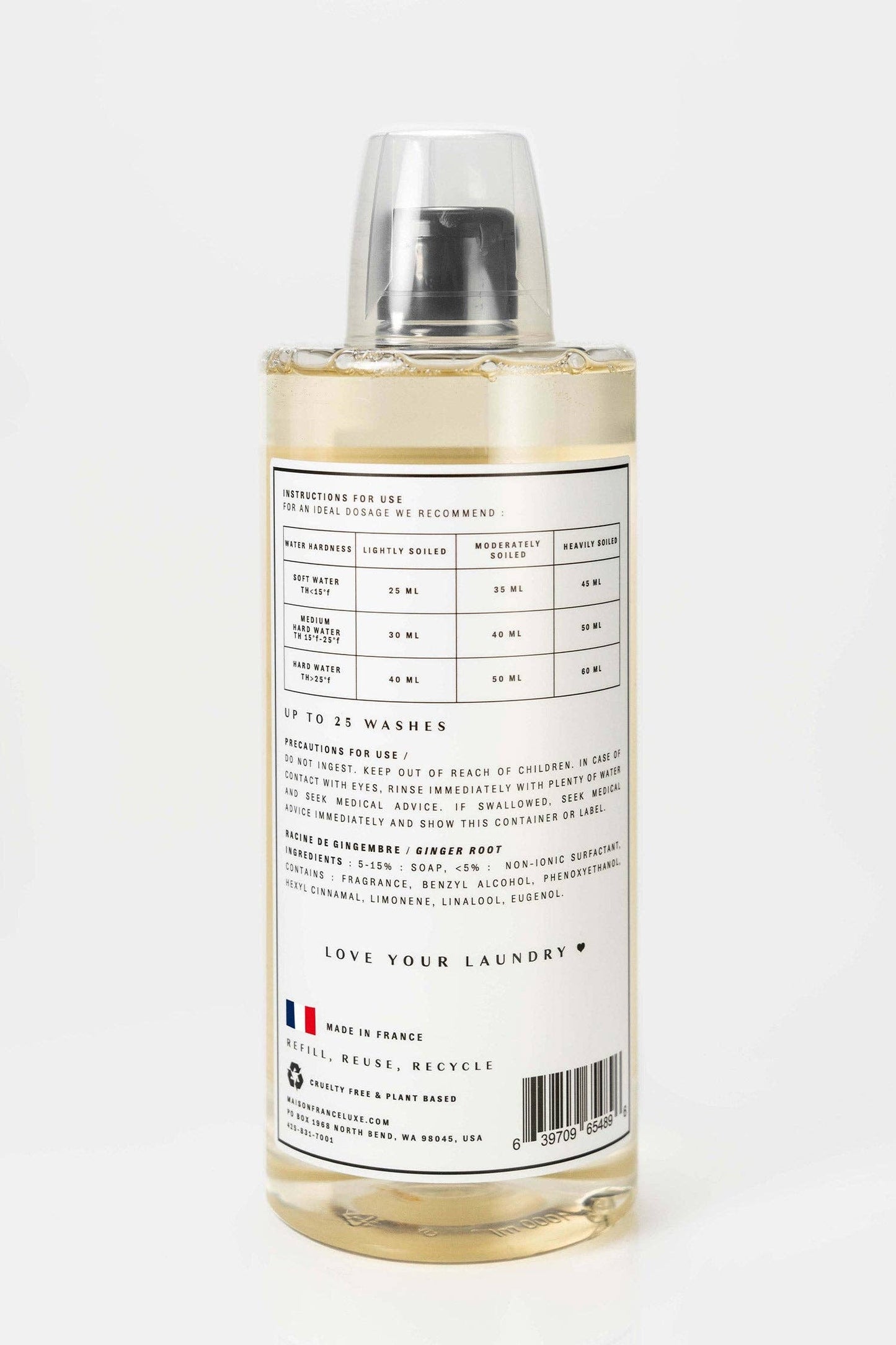 French Laundry Detergent - Daily Use: Parfum Racine de Gingembre - Ginger Root