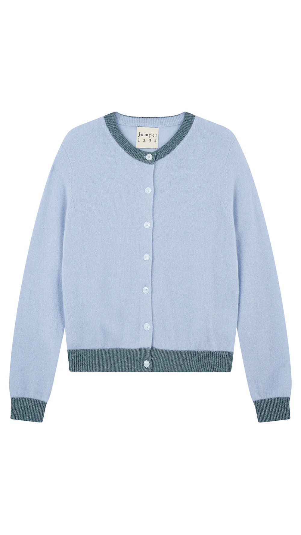 Lurex Trim Cardigan Arctic