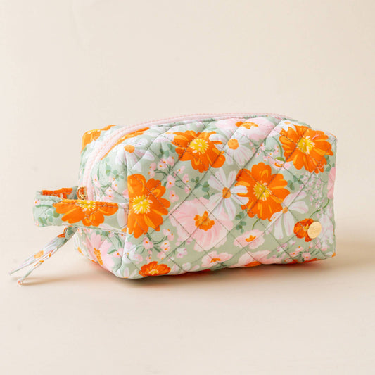 Essentials Quilted Cosmetic Pouch-Bouquet Beauty Sage