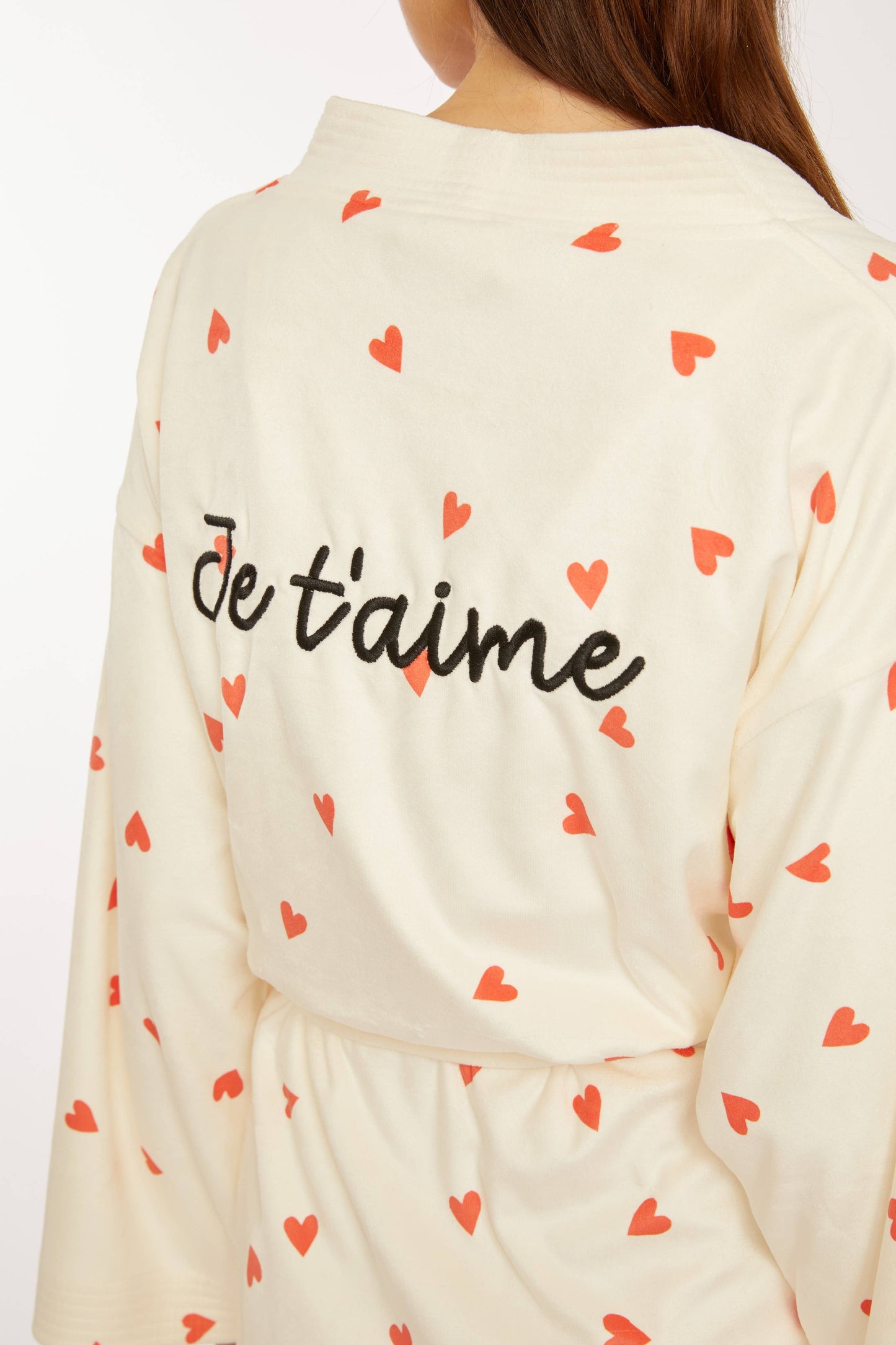 Je T'aime  Heart Print Long Robe