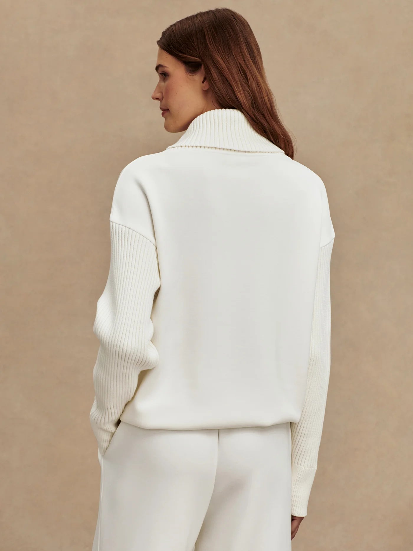 Hannah Cowl Neck Sweat-Egret