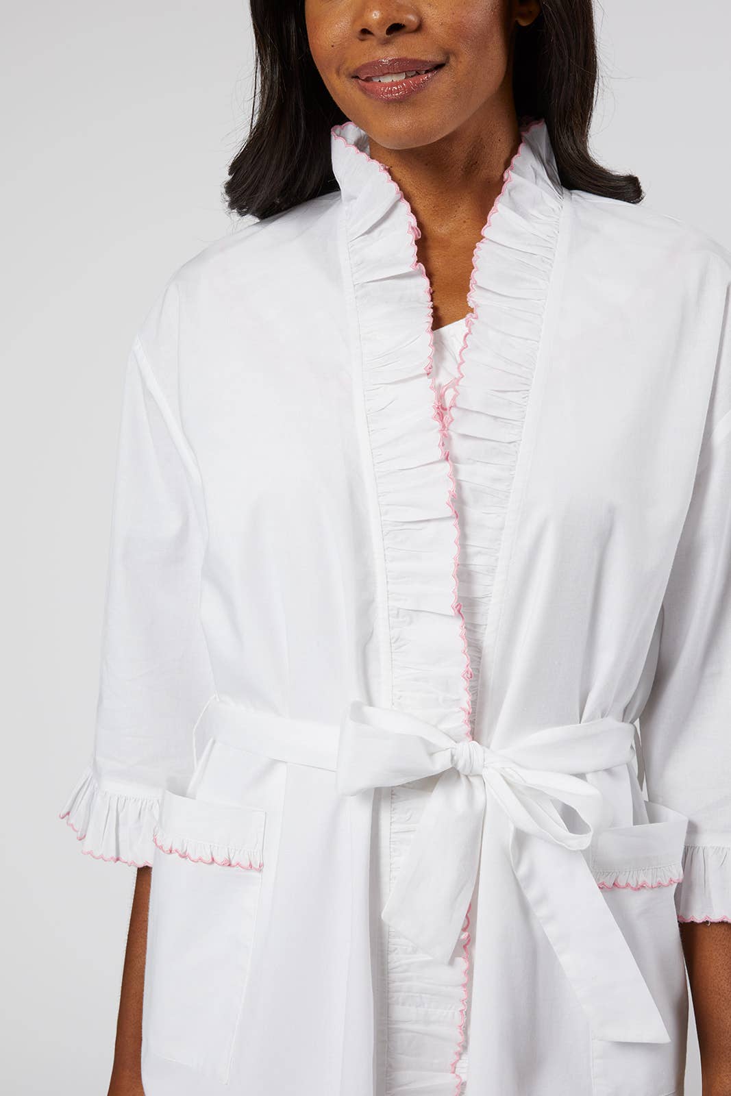 RUFFLE ROBE: XS / Pink