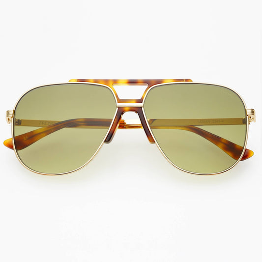 Logan Sunglass:Gold/Fade Green