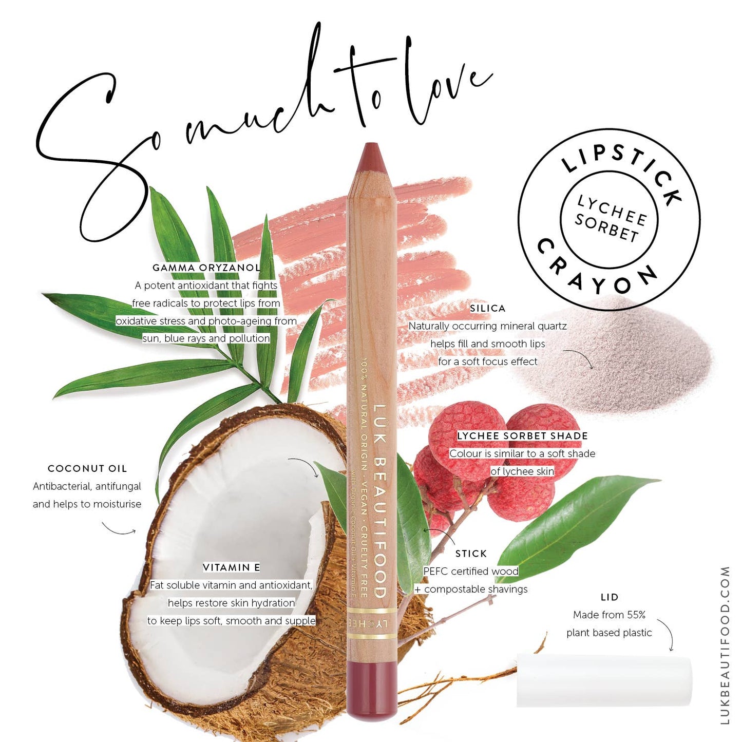 Eco-luxe Lipstick Crayon in Lychee Sorbet