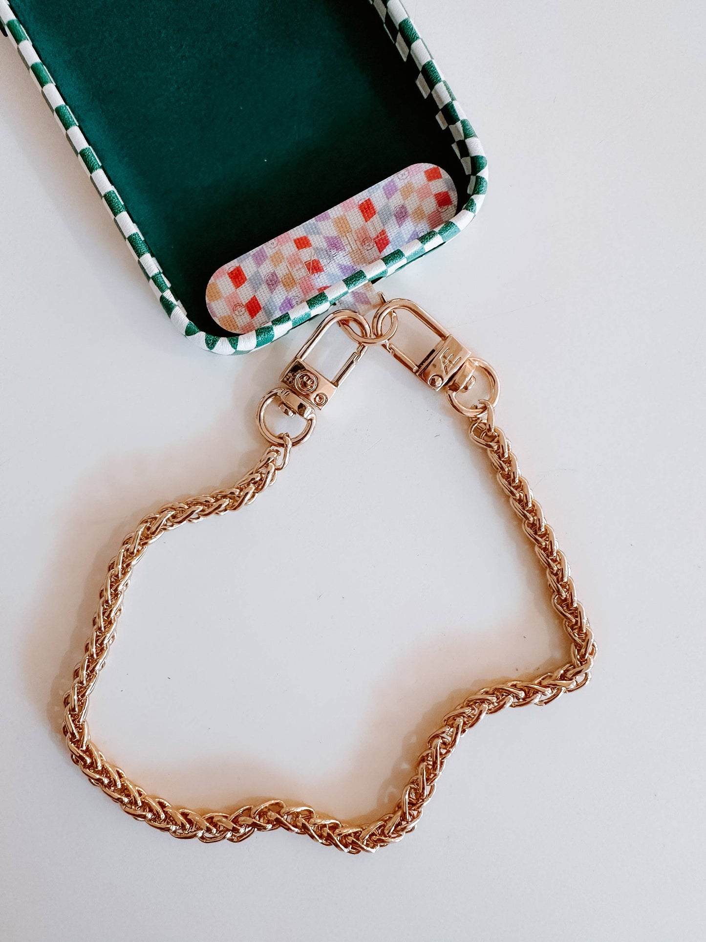 Universal Phone Hitch + Goldi Wristlet: Black Checkered