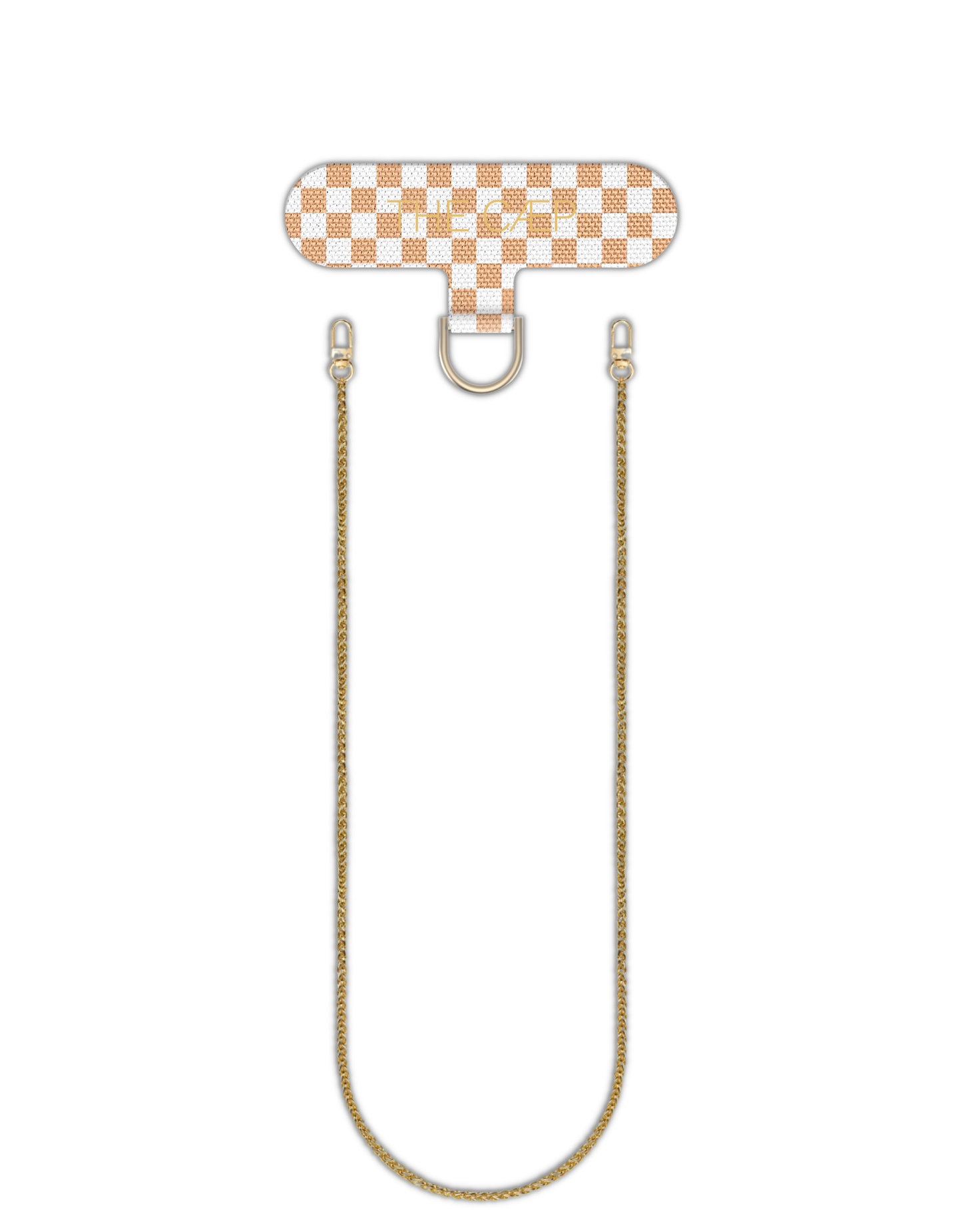Universal Phone Hitch + Goldi Crossbody: Beige Checkered / Maxi 55 inches
