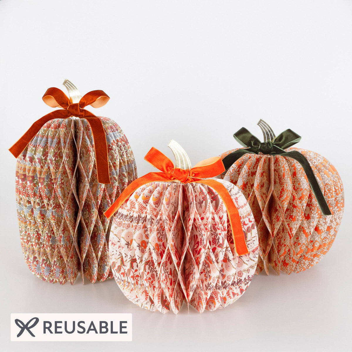 Paper Honeycomb Pumpkins