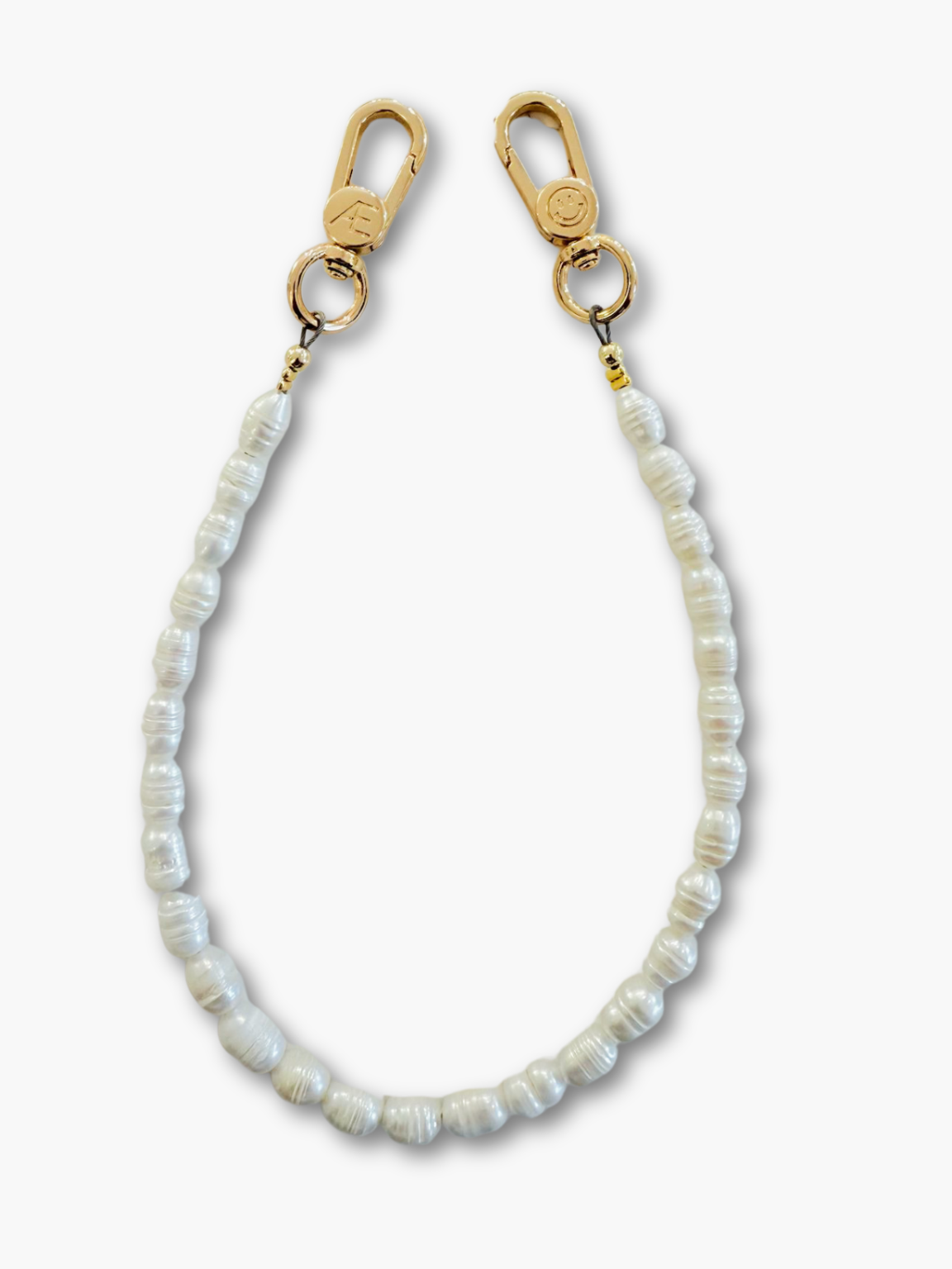 Pearl Phone Wristlet: Gold