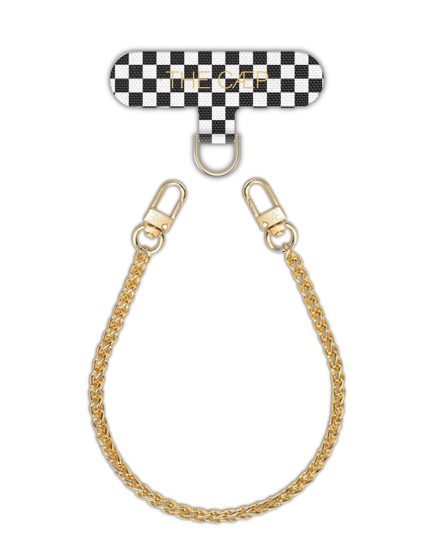Universal Phone Hitch + Goldi Wristlet: Black Checkered