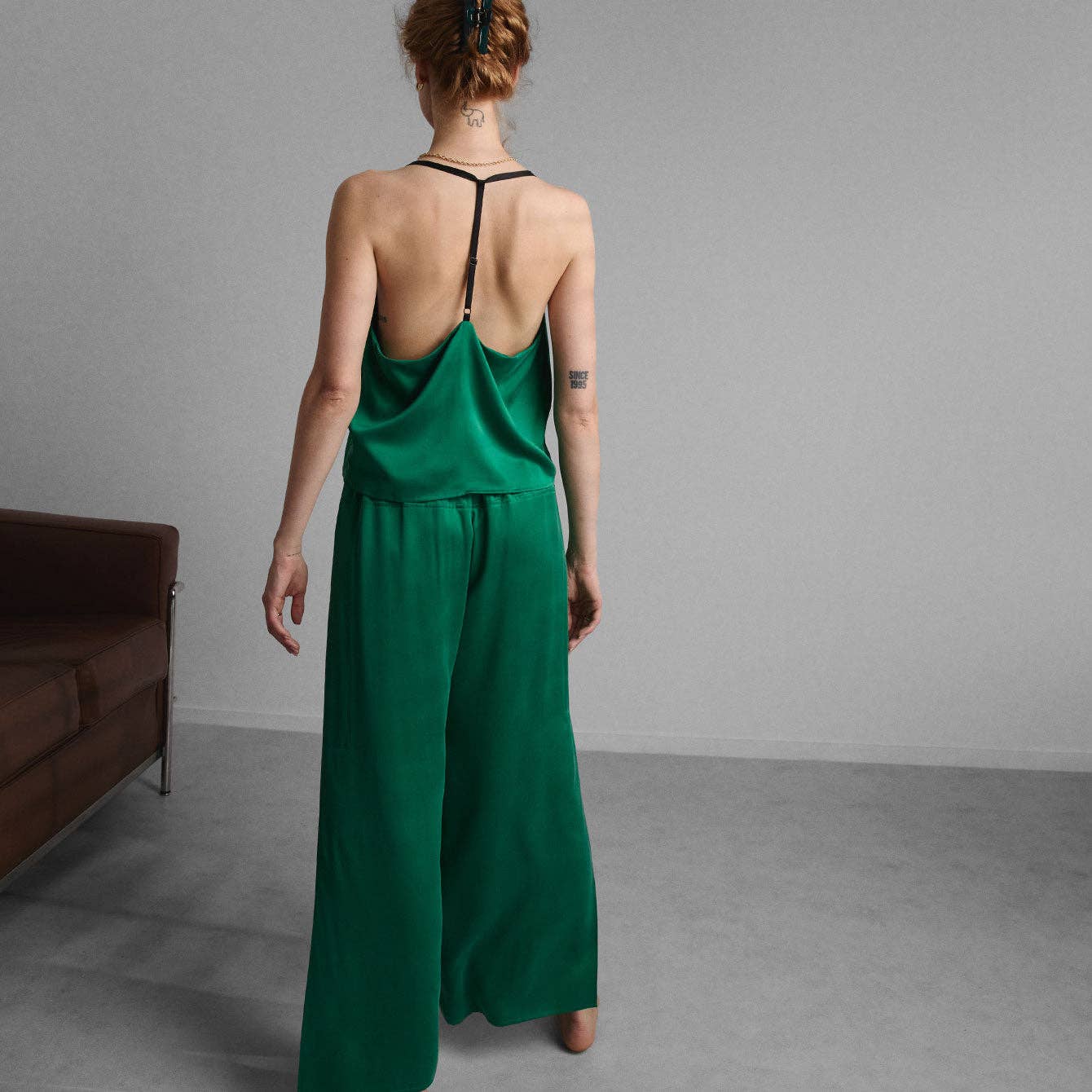 Silk Cami Pant Set GRN