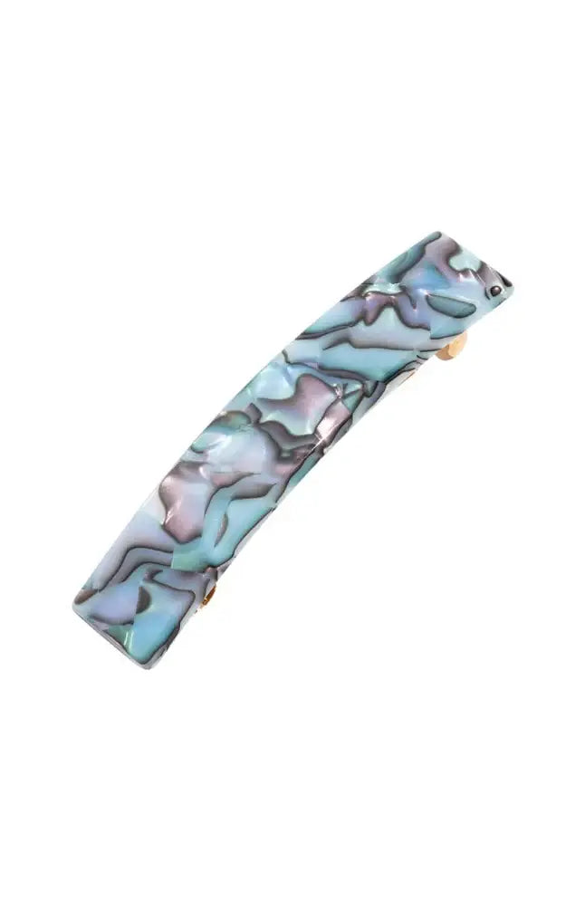 Classic Rectangle Barrette Natural Horn